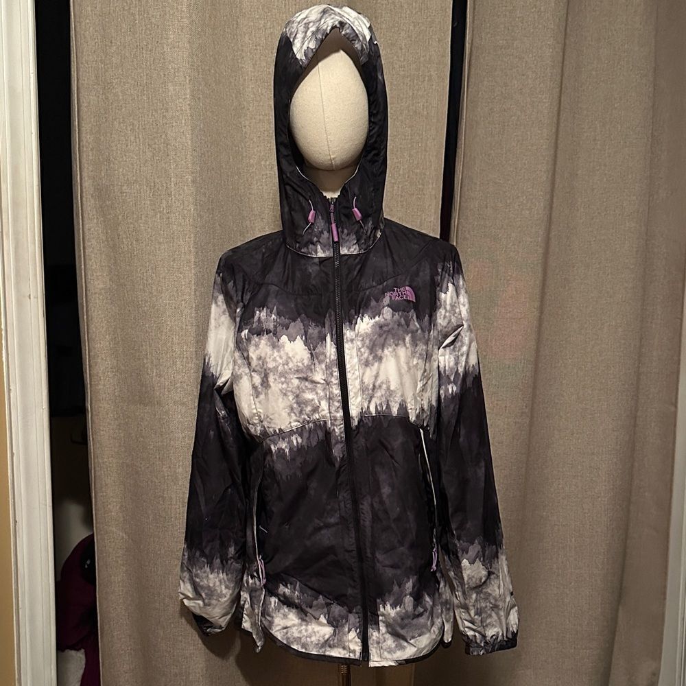The North Face Black and White Hooded Wind Breaker